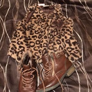 Bundle of girls boots and vest